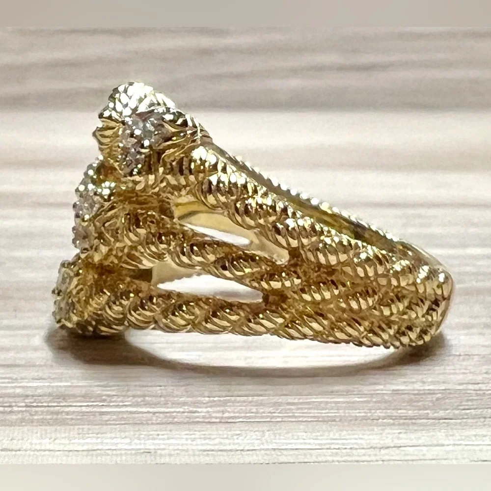 Judith Ripka Sterling Silver & 14K Gold Clad Diamonique Hearts Ring, Size 7, 9g - Picture 3 of 11
